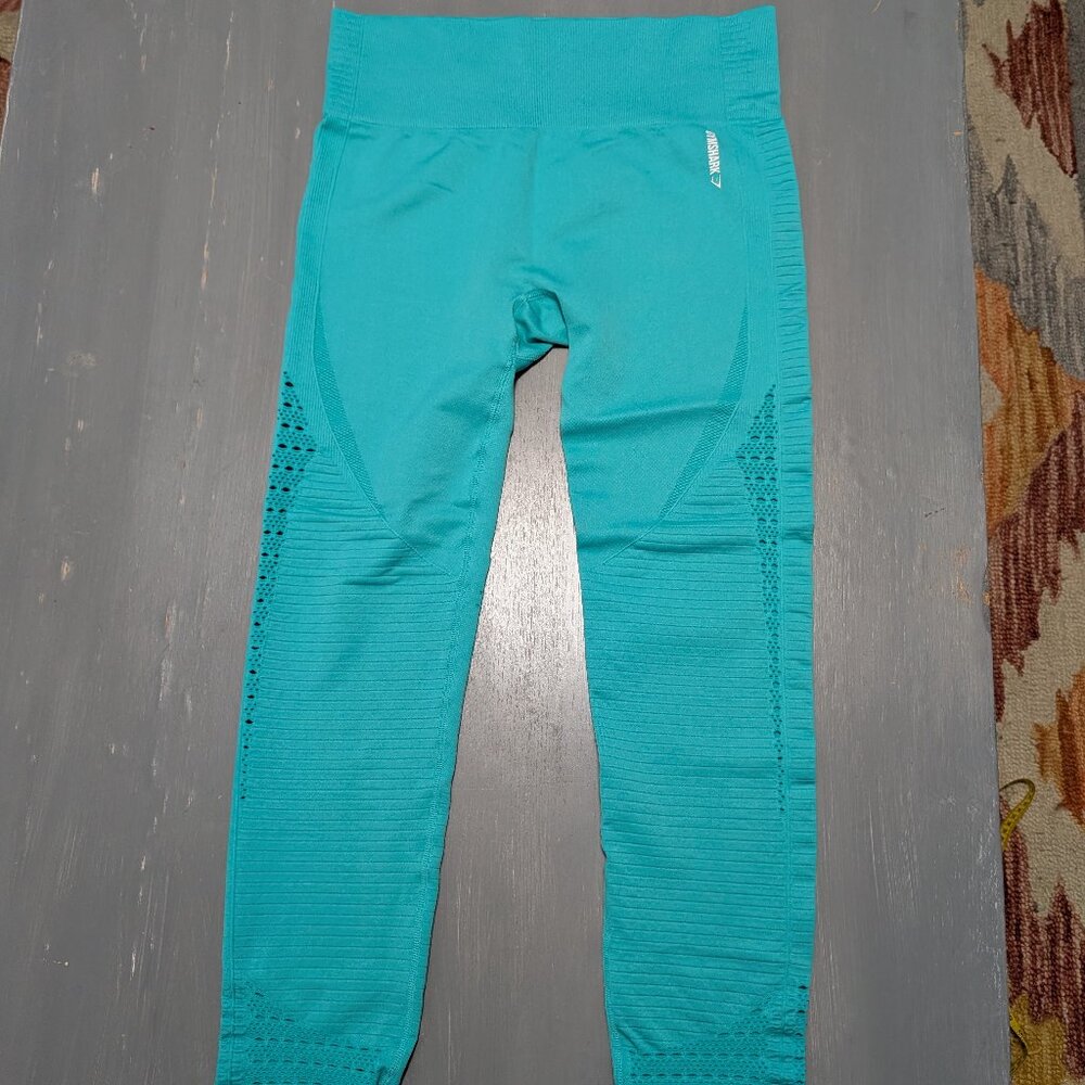 Gymshark XL Seamless Teal High-Waisted Leggings | Sculpting & Breathable